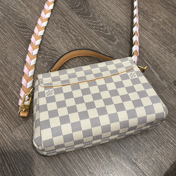 RARE Louis Vuitton Damier Azur Braided Croisette Rose - Picture 6 of 15